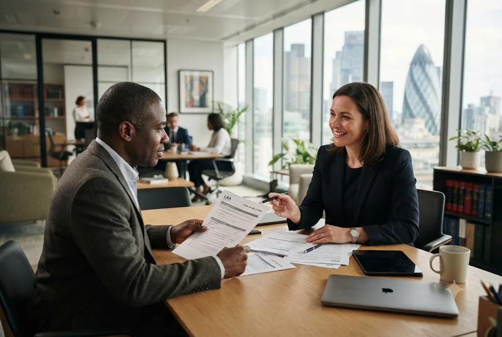 Legal Aid Family Law: A Complete UK Guide Solicitor discussing legal aid family law eligibility with a client in the UK