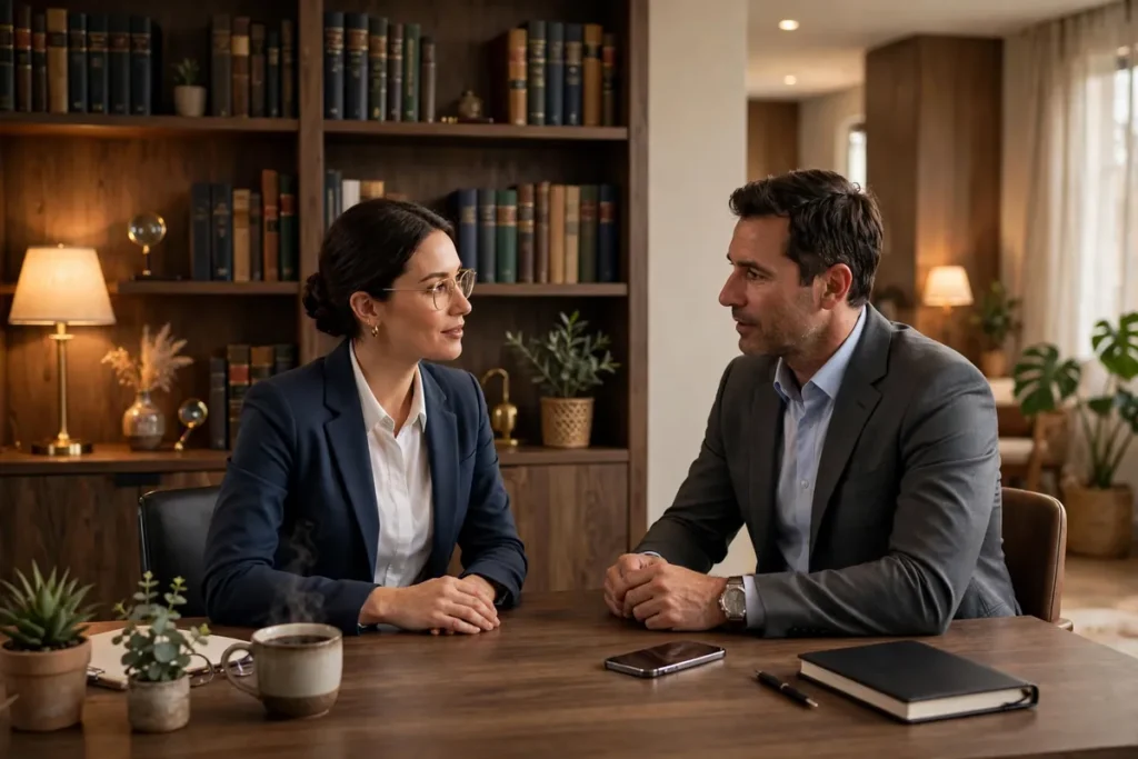 Employment contract lawyer advising a client on a UK employment contract