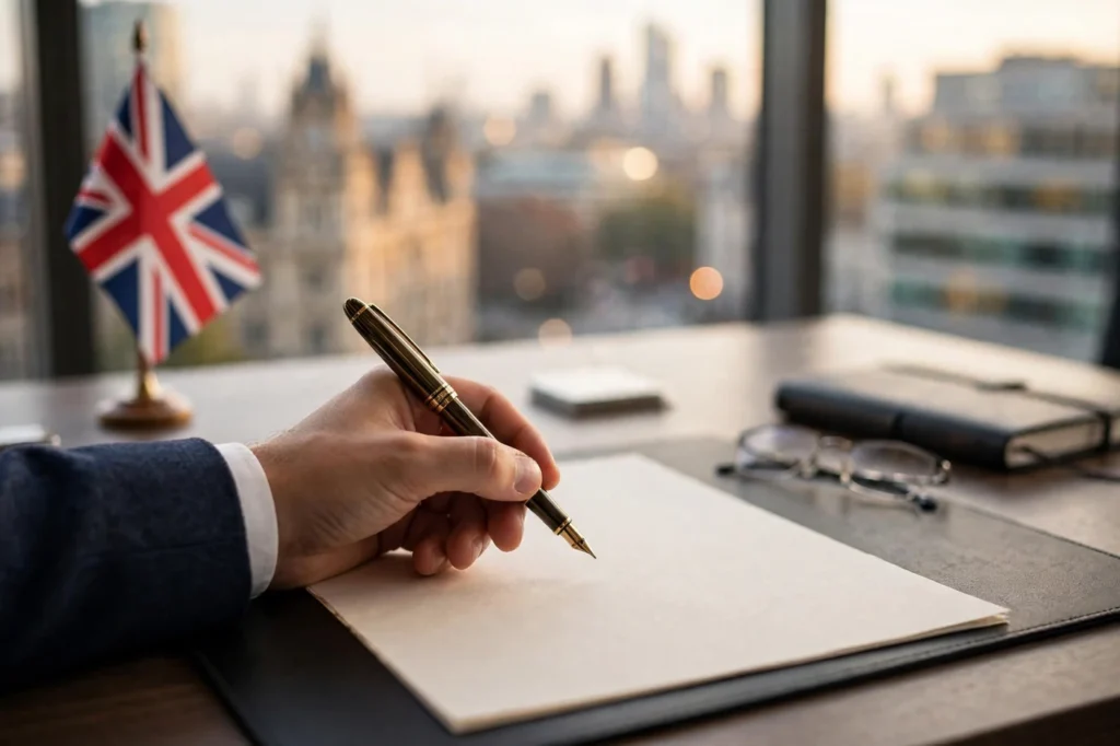 Contracts of employment in the UK being signed on paper