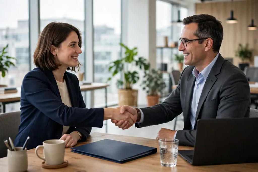 Employment Rights in the UK: A Guide for Employees and Employers Employment rights: an employee and manager shaking hands in a UK office